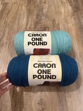 Caron One Pound Yarn – Teal & Aqua